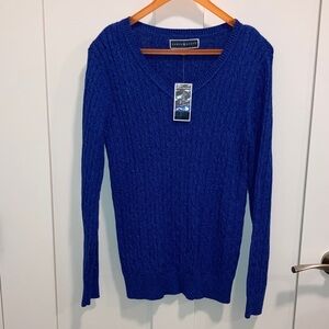 Karen Scott Women's Deep Blue V-Neck Sweater